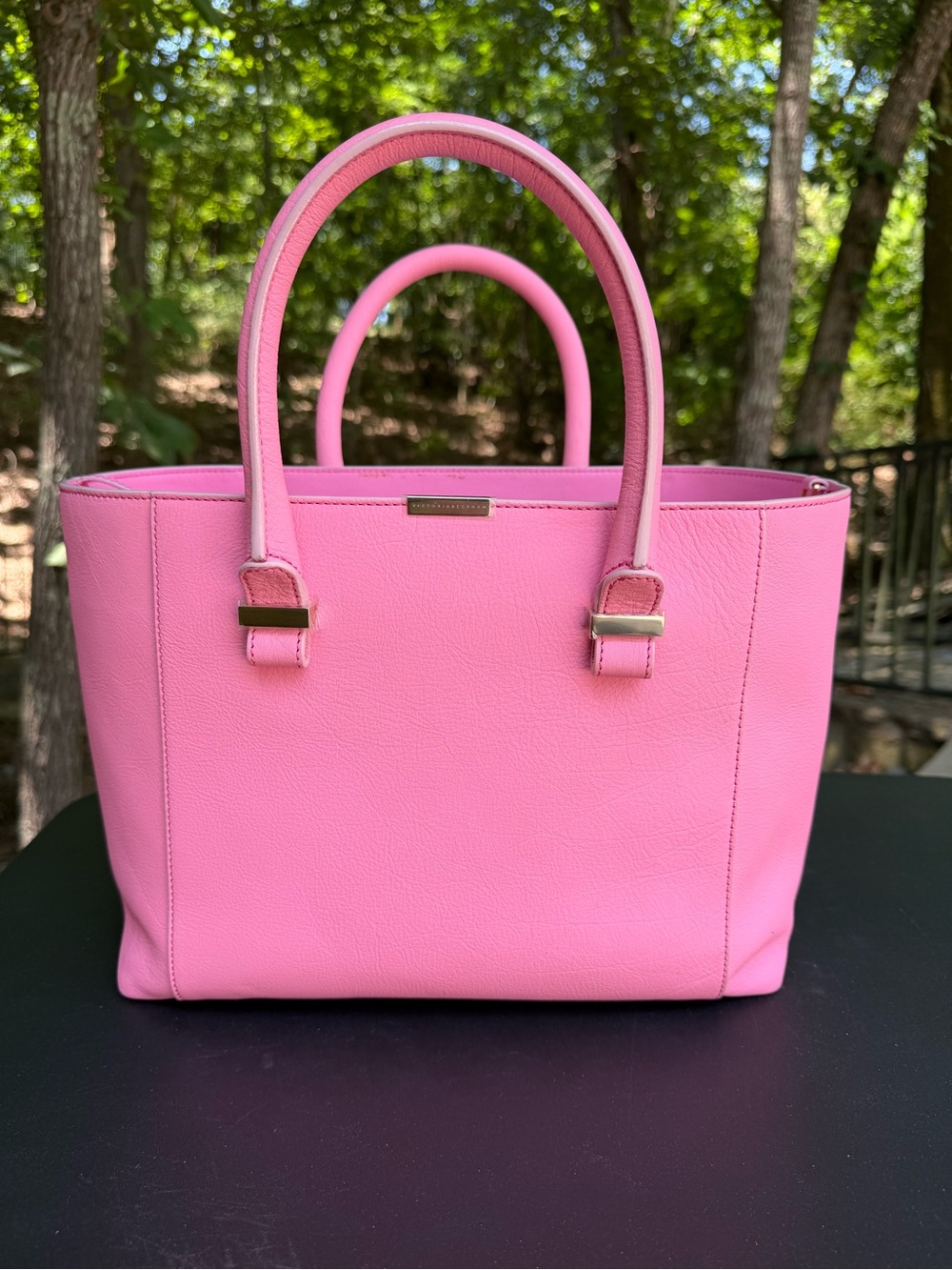 Victoria Beckham Pink Structured Leather Tote